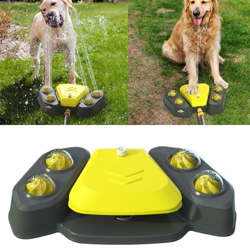 Dog Sprinkler Outdoor Canine Water Fountain Easy Paw Activated 2 Aqua Outlet Modes Hose Dispenser for Big and Small Dogs - Yellow Dog Sprinkler Outdoor Canine Water Fountain Easy Paw Activated 2 Aqua Outlet Modes Hose Dispenser for Big and Small Dogs - Yellow