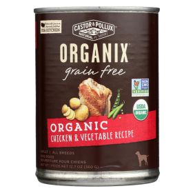 Castor And Pollux Organic Grain Free Dog Food - Chicken And Vegetables - Case Of 12 - 12.7 Oz. - Default