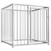 Outdoor Dog Kennel 39.4"x39.4"x39.4" - Silver
