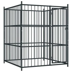Outdoor Dog Kennel 59.1"x59.1"x72.8" - Black