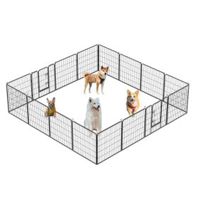 32in Outdoor Fence Heavy Duty Dog Pens 16 Panels Temporary Pet Playpen with Doors - 32"  16 Panels