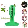 Rubber Dog Chew Toys Dog toothbrush Pet mint Toy Brushing Puppy Teething Brush for Doggy Pets Oral Care Stick for Dog Supplies - Green