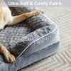 Bolster Dog Sofa Bed with Waterproof Lining & Non-Skid Bottom - Grey