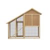 55" L 2-Tier Wooden Rabbit Hutch Bunny Cage Small Animal House with Ramp, Waterproof Roof, Removable Tray and Outdoor Run - as Pic