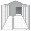 Dog House with Roof Light Gray 46.1"x159.4"x48.4" Galvanized Steel - Gray