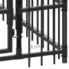 Outdoor Dog Kennel Steel 178.6 ft² - Black