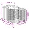 Dog House with Run Anthracite 46.1"x79.1"x48.4" Galvanized Steel - Anthracite