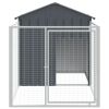 Dog House with Run Anthracite 46.1"x79.1"x48.4" Galvanized Steel - Anthracite