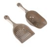 Pet Supplies Set Cat Kitten Dog Litter with Feeder Bowl and Litter Scoop - Brown - Pet Supplies