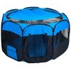 Pop Up Dog Playpen, Blue/Black, 42"L x 42"W x 25"H - Blue and Black