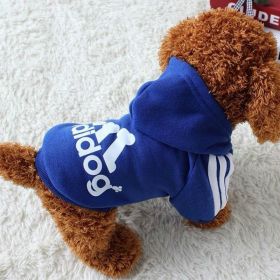 Two Legged Cotton Warm Dog Hoodie - Blue - XL