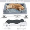 Bolster Dog Sofa Bed with Waterproof Lining & Non-Skid Bottom - Grey