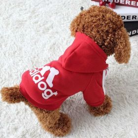 Two Legged Cotton Warm Dog Hoodie - Red - 5XL