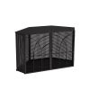 47.24"Spacious Dog Cage with Tempered Glass, for Corner of Living Room, Hallway, Study and Other Spaces, Black - as Pic