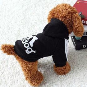 Two Legged Cotton Warm Dog Hoodie - Black - M
