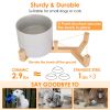Double 28.7Oz Ceramic Pet Bowls Dog Cat Bowls with Wooden Stand Raised Pet Feeder for Small Dogs Cats - Feeding Bowl