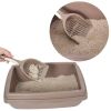 Pet Supplies Set Cat Kitten Dog Litter with Feeder Bowl and Litter Scoop - Brown - Pet Supplies