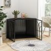 47.24"Spacious Dog Cage with Tempered Glass, for Corner of Living Room, Hallway, Study and Other Spaces, Black - as Pic