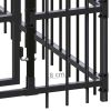 Outdoor Dog Kennel Steel 158.8 ft² - Black