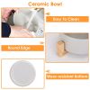 Double 28.7Oz Ceramic Pet Bowls Dog Cat Bowls with Wooden Stand Raised Pet Feeder for Small Dogs Cats - Feeding Bowl