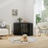 47.24"Spacious Dog Cage with Tempered Glass, for Corner of Living Room, Hallway, Study and Other Spaces, Black - as Pic