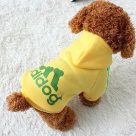 Two Legged Cotton Warm Dog Hoodie - Yellow - 4XL
