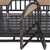 46in Heavy Duty Dog Crate, Furniture Style Dog Crate with Removable Trays and Wheels for High Anxiety Dogs - as Pic