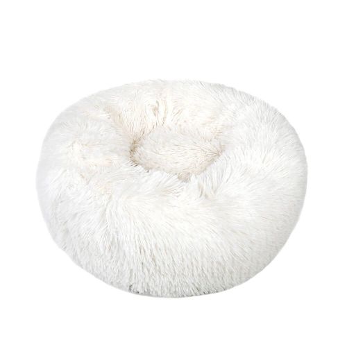 Small Large Pet Dog Puppy Cat Calming Bed Cozy Warm Plush Sleeping Mat Kennel, Round - 23in - White Small Large Pet Dog Puppy Cat Calming Bed Cozy Warm Plush Sleeping Mat Kennel, Round - 23in - White