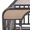 46in Heavy Duty Dog Crate, Furniture Style Dog Crate with Removable Trays and Wheels for High Anxiety Dogs - as Pic