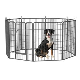 40in Outdoor Fence Heavy Duty Dog Pens 8 Panels Temporary Pet Playpen with Doors - 40" 8 Panels
