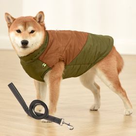 Vest Medium Sized Large Dog Cotton Suit (Option: Khaki with rope-4XL)