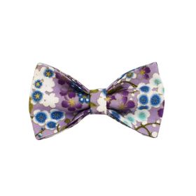 Purple And Wind Floral Dog Collar Hand Holding Rope Metal Bandana Bow Strap Out Shit Bag (Option: Bowknot-XL)