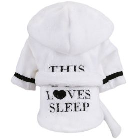 Pet Hooded Bathrobe White Coral Casual (Option: XL)